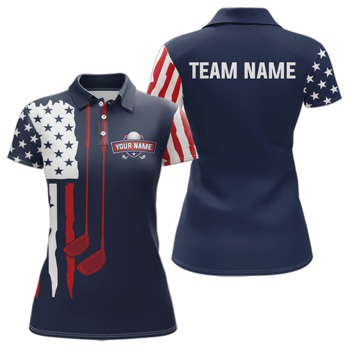 Custom American Flag Golf Polo Shirt Patriotic for Men Women US Golf Polo Shirt MMG53