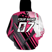 Load image into Gallery viewer, Personalized Motocross Racing Hoodie Pink Dirt Bike Hoodie For Men Women Biker MH39