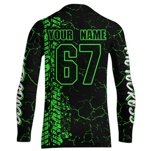 Motocross Racing Shirt Men Youth UPF30+ Dirt Bike Jersey Green MX Off-Road Long Sleeve XM136