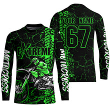 Load image into Gallery viewer, Motocross Racing Shirt Men Youth UPF30+ Dirt Bike Jersey Green MX Off-Road Long Sleeve XM136