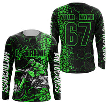 Load image into Gallery viewer, Motocross Racing Shirt Men Youth UPF30+ Dirt Bike Jersey Green MX Off-Road Long Sleeve XM136