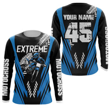 Load image into Gallery viewer, Motocross Racing Jersey Blue Youth Men Kid UPF30+ Dirt Bike Shirt Off-Road Motorcycle Shirt XM211