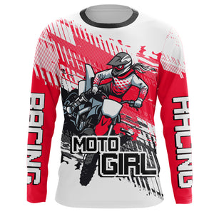 Motocross Racing Jersey Pink Girl Women UPF30+ Dirt Bike Shirt Off-Road MX Racing Jersey XM219