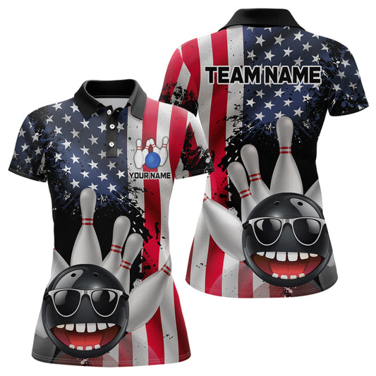 American Flag Bowling Shirts for Men Women Funny Bowling Jersey Team Bowling Shirt MBL10