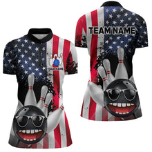 Load image into Gallery viewer, American Flag Bowling Shirts for Men Women Funny Bowling Jersey Team Bowling Shirt MBL10