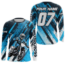 Load image into Gallery viewer, Blue Motocross Jersey Custom Dirt Bike Kid Men Women Motorcycle Racing Shirt XM321