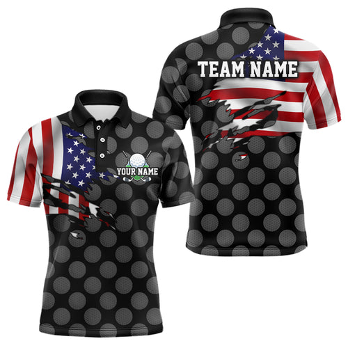 Custom American Golf Polo Shirt for Men Women Patriotic US Golf Shirts for Golfer MMG14