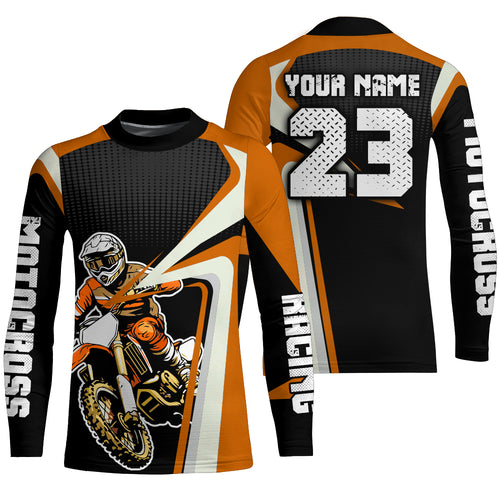 Custom Motocross Jersey Orange Dirt Bike Shirt For Kid Women Men Off-road Shirt XM307