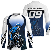 Load image into Gallery viewer, Custom Blue Motocross Jersey Youth Dirt Bike Shirt Men Kid Women Motorcycle Shirts XM340