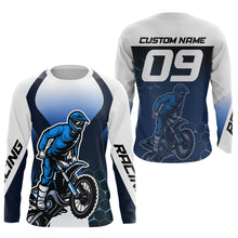 Load image into Gallery viewer, Custom Blue Motocross Jersey Youth Dirt Bike Shirt Men Kid Women Motorcycle Shirts XM340