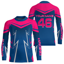 Load image into Gallery viewer, Pink&amp;Blue Motocross Jersey Custom Racing Shirts Dirt Bike Jersey for Men Kid Women XM354