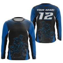 Load image into Gallery viewer, Custom Blue Motocross Racing Jersey Dirt Bike Off-road Riding Jersey Men Kid Women XM356
