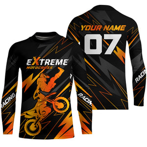 Orange Motocross Racing Jersey Custom Dirt Bike Shirt Kid Women Men Motorcycle Shirt XM300