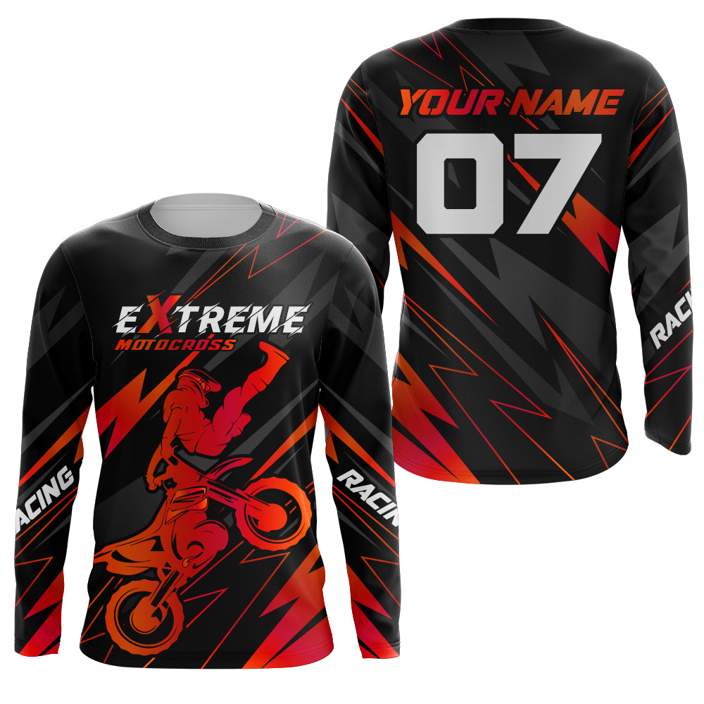 Red Motocross Racing Jersey Custom Dirt Bike Shirt Kid Women Men Motorcycle Shirt XM300