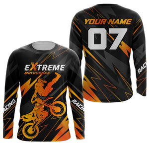 Orange Motocross Racing Jersey Custom Dirt Bike Shirt Kid Women Men Motorcycle Shirt XM300