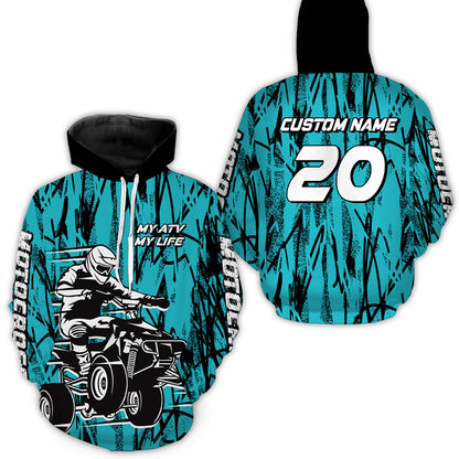 Custom ATV Motocross Hoodie for Adult Men Women Quad Bike Shirt ATV Hoodie MHATV11