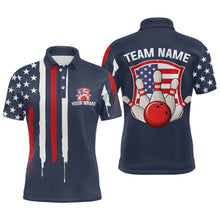 Load image into Gallery viewer, American Flag Bowling Shirt Patriotic Bowling Jersey for Men Women Bowling Polo&amp;1/4 Zip MBL25
