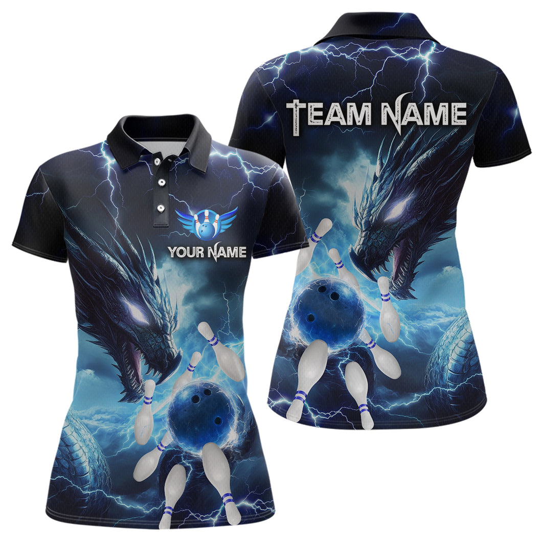 Custom Dragon Bowling Shirt Blue Thunder Bowling Jersey for Men Women Team MBL82