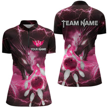 Load image into Gallery viewer, Custom Dragon Bowling Shirt Pink Thunder Bowling Jersey for Men Women Team MBL82