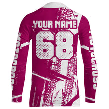 Load image into Gallery viewer, Custom Motocross Jersey Pink Dirt Bike Shirt UPF30+ Youth Motorcycle Racing Girls Off-road Jersey XM197