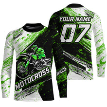 Load image into Gallery viewer, Youth Motocross Jersey UPF30+ Custom Green Dirt Bike Shirt For Men Women Kid Off-road Racing Shirt XM24