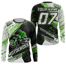 Load image into Gallery viewer, Youth Motocross Jersey UPF30+ Custom Green Dirt Bike Shirt For Men Women Kid Off-road Racing Shirt XM24