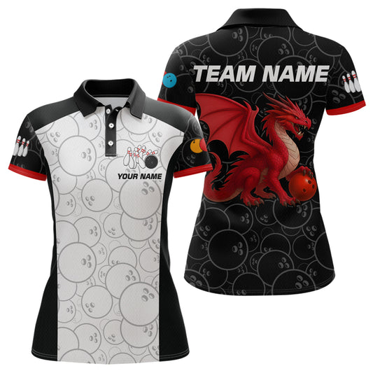 Custom Red Dragon Bowling Shirts for Men Women Team Bowling Polo & Quarter Zip MBL86