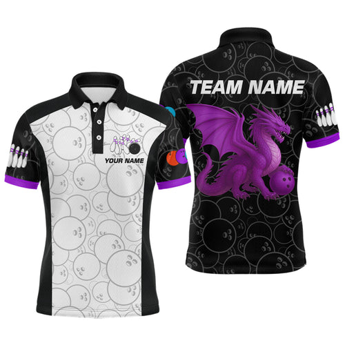 Custom Purple Dragon Bowling Shirts for Men Women Team Bowling Polo & Quarter Zip MBL86