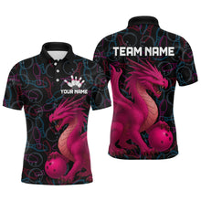 Load image into Gallery viewer, Pink Dragon Bowling Shirt Custom Bowling Jerseys for Men Women with Team Name MBL89