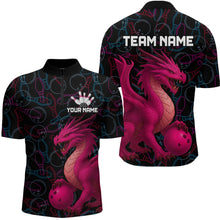 Load image into Gallery viewer, Pink Dragon Bowling Shirt Custom Bowling Jerseys for Men Women with Team Name MBL89