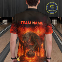Load image into Gallery viewer, Custom Leopard Bowling Shirts for Women Men Team Bowling Polo and Quarter Zip MBL145