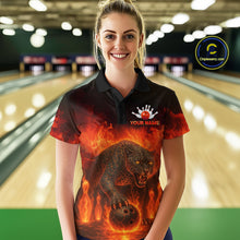 Load image into Gallery viewer, Custom Leopard Bowling Shirts for Women Men Team Bowling Polo and Quarter Zip MBL145
