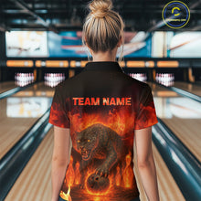 Load image into Gallery viewer, Custom Leopard Bowling Shirts for Women Men Team Bowling Polo and Quarter Zip MBL145