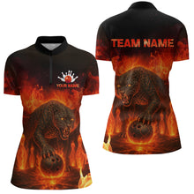 Load image into Gallery viewer, Custom Leopard Bowling Shirts for Women Men Team Bowling Polo and Quarter Zip MBL145