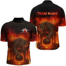 Load image into Gallery viewer, Custom Leopard Bowling Shirts for Women Men Team Bowling Polo and Quarter Zip MBL145
