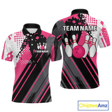 Load image into Gallery viewer, Custom Pink Bowling Shirts for Men Women Team Bowling Polo and Quarter Zip MBL104