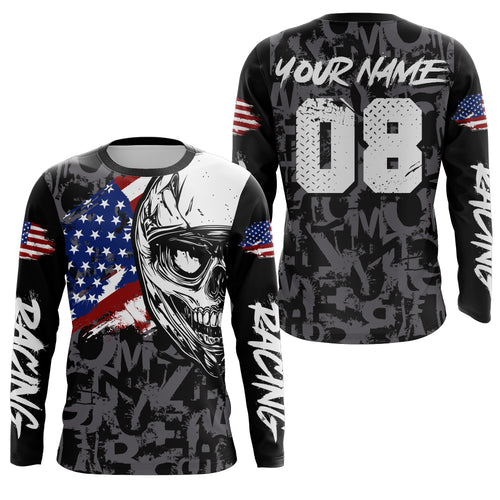 Motocross Jersey Dirt Bike US Flag Motorcycle Racing Shirt For Kid Men Women XM327