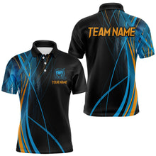 Load image into Gallery viewer, Custom Blue and Black Golf Polo Shirt for Men Women Golf Shirts Team Golf Apparel MMG24