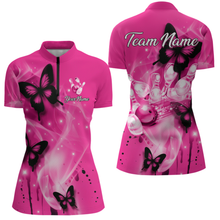 Load image into Gallery viewer, Custom Pink Butterflies Bowling Shirts for Men Women Team MBL120