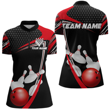 Load image into Gallery viewer, Red Bowling Shirts for Men and Women Bowling Shirt Team Bowling Polo &amp; 1/4 Zip Shirt MBL36