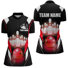 Load image into Gallery viewer, Red Bowling Shirt for Men and Women Bowling Jersey with Team Bowling Polo &amp; 1/4 Zip MBL42