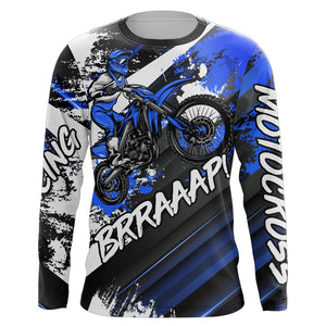 Motocross Jersey Blue Upf30+ Youth Kid Men Racing Dirt Bike Shirt Off-Road Motorcycle XM36