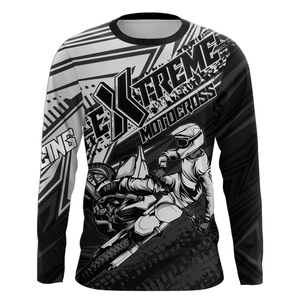 White Black Motocross Racing Jersey Upf30+ Kid Men Women Dirt Bike Shirt Off-road Jersey XM285