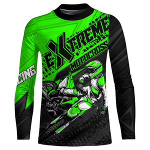 Green Motocross Racing Jersey Upf30+ Kid Men Women Dirt Bike Shirt Off-road Jersey XM285