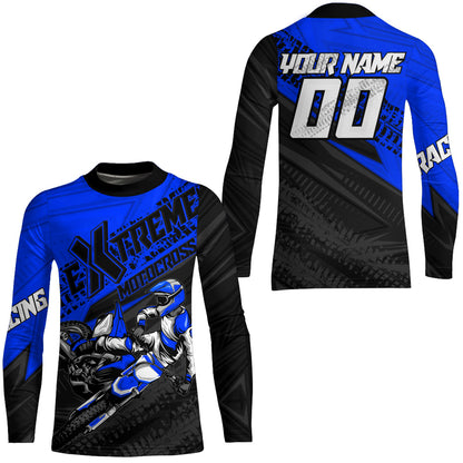 Blue Motocross Racing Jersey Upf30+ Kid Men Women Dirt Bike Shirt Off-road Jersey XM285