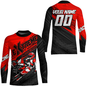 Red Motocross Racing Jersey Upf30+ Kid Men Women Dirt Bike Shirt Off-road Jersey XM285