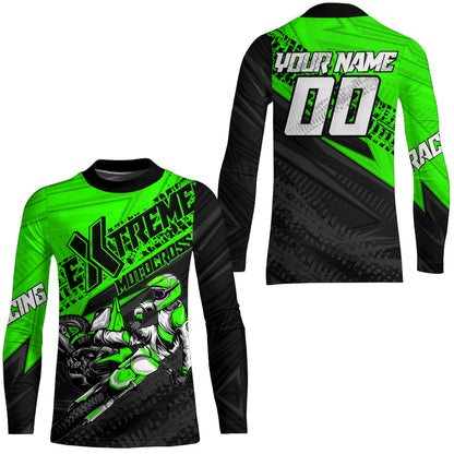 Green Motocross Racing Jersey Upf30+ Kid Men Women Dirt Bike Shirt Off-road Jersey XM285