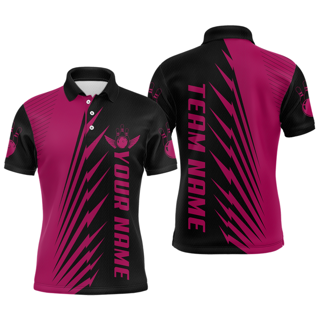 Custom Pink Bowling Shirts for Men Women Team Bowling Polo & 1/4 Zip Shirt MBL48