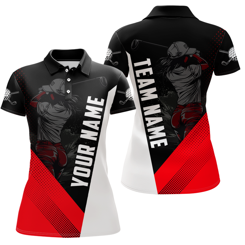 Custom Red Golf Polo Shirts for Men and Women's Matching Golf Shirts for Golfer MMG57