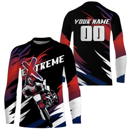 Motocross Jersey Red Upf30+ Men Women Kid Dirt Bike Shirt Extreme Racing Jersey Off-road XM42